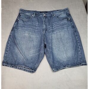 Sean‎ John Jorts Mens 46B Blue Baggy Loose Whiskered Denim Faded Hip Hop Stretch